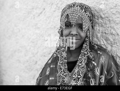 Miss Fayo, ein Harari Mädchen In Tracht, Harar, Äthiopien Stockfoto