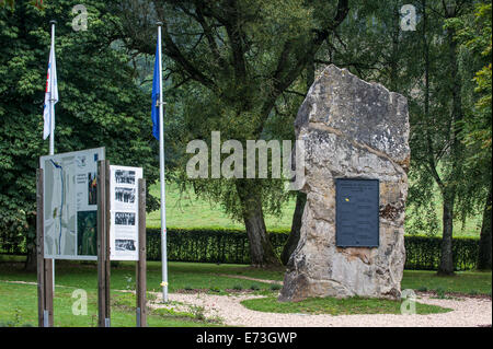 Das Europa-Denkmal auf dem Dreiländereck zwischen Deutschland, Belgien und Luxemburg zu Ouren, Luxemburg, Belgien Stockfoto