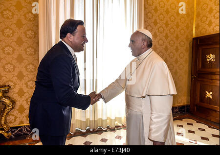 Vatikanstadt 5. September 2014 Francis Papst trifft sich mit dem Präsidenten der Republik Panama, S.E. Herr Juan Carlos VARELA Credit: wirklich Easy Star/Alamy Live News Stockfoto