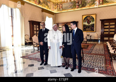 Vatikanstadt 5. September 2014 Publikum mit den Heiligen Vater Franziskus der Regierungschef des Fürstentums Andorra, S.E Herr Antoni MARTI "Credit: wirklich einfach Star/Alamy Live-Nachrichten Stockfoto