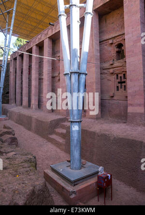 Bethe Medhaniale Kirche, Lalibela, Äthiopien Stockfoto