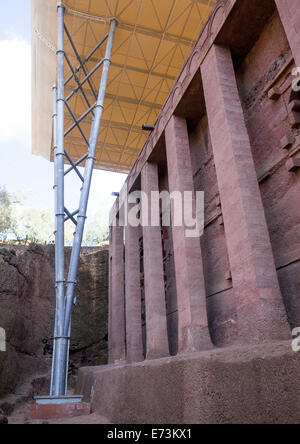 Bethe Medhaniale Kirche, Lalibela, Äthiopien Stockfoto