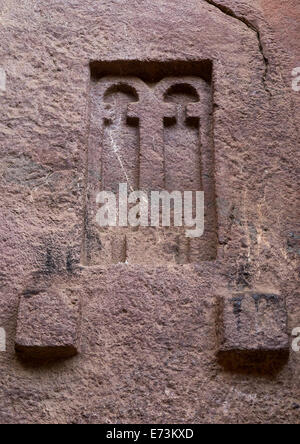 Bethe Medhaniale Kirche, Lalibela, Äthiopien Stockfoto