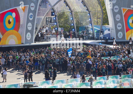 Seattle, Washington, USA. 4. September 2014. nfl Kickoff 2014 Aktivitäten - Seattle seahawks Green Bay Packers - September 4, 2014 Credit vs: Marilyn dunstan/alamy leben Nachrichten Stockfoto