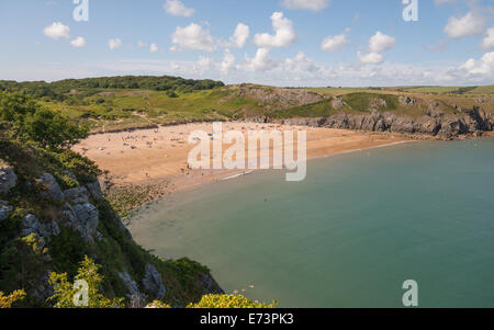 Barafundle Bay, Pembrokeshire, West Wales, UK, gewählt wurde eines der Top 10 Strände der Welt. Stockfoto