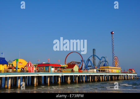 Galveston Island historischen Vergnügen Pier, Galveston, Texas, USA Stockfoto