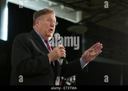 Ehemaliger Gouverneur New Hampshire und White House Chief Of Staff unter Präsident George H. W. Bush John H. Sununu Kampagnen. Stockfoto