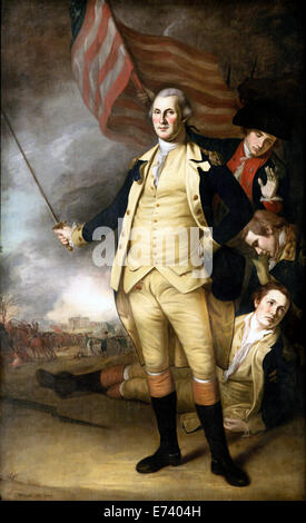 George Washington an der Schlacht von Princeton - von Charles Willson Peale, 1784 Stockfoto