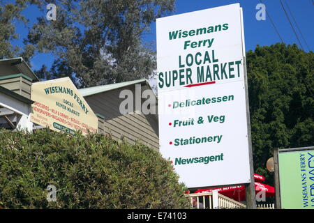 Stadt von Wisemans ferry in Hawkesbury River Region, regionale new South Wales, Australien. Stadt hat reiche Sträfling und koloniale Vergangenheit Stockfoto