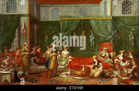 Hirten-Zimmer einer angesehenen türkischen Frau - von Jean Baptiste Vanmour, 1720-1737 Stockfoto