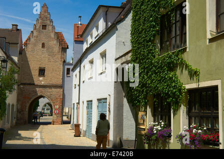 Landsberg am Lech, Bäckertor Tor, romantische Straße, Romantische Strasse, Bayern, Deutschland, Europa. Stockfoto