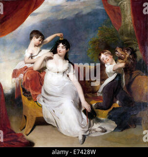 Maria Mathilda Bingham mit zwei ihrer Kinder - von Thomas Lawrence, 1810-1818 Stockfoto