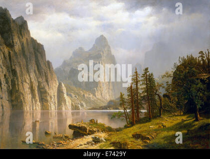 Merced River, Yosemite Valley - von Albert Bierstadt, 1866, Hudson River School Stockfoto