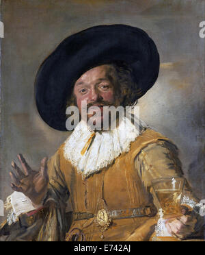 Milizionär hält eine Berkemeyer bekannt als die "fröhliche Trinker" - von Frans Hals 1628-1630 Stockfoto