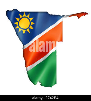 Namibia-Flagge abzubilden, drei dimensionalen Render, isoliert auf weiss Stockfoto