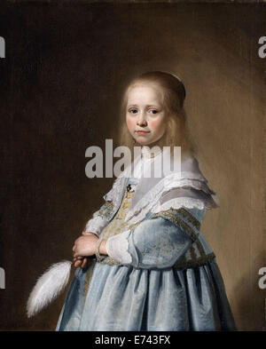 Porträt eines Mädchens gekleidet in Blau - von Johannes Cornelisz Verspronck, 1641 Stockfoto
