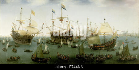 Die Rückkehr nach Amsterdam der zweiten Expedition nach Ostindien - von Hendrik Cornelisz Vroom, 1599 Stockfoto