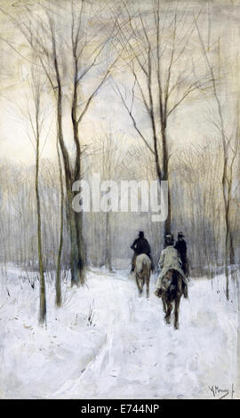 Fahrer im Schnee in den Haagse Bos - von Anton Mauve, 1880 Stockfoto