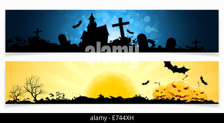 Reihe von Bannern, horizontale Halloween Stockfoto