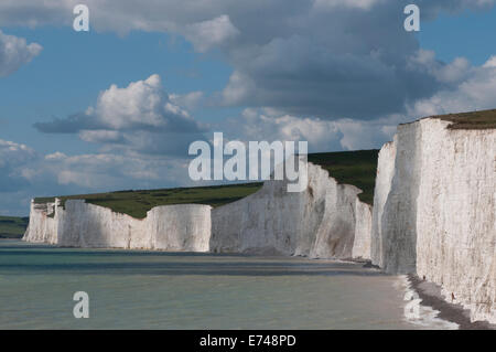 Schuss der sieben Schwestern entnommen Birling Gap bei Flut Stockfoto