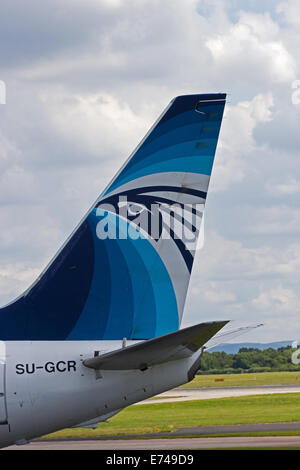 Höhenleitwerk von Egyptair Boeing 737-300 Flugzeug Stockfoto