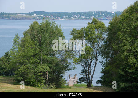 Kanada, New Brunswick, Campobello Island. Roosevelt Campobello International Park, Roosevelt Familie Sommer-Retreat. Küsten-Ansicht Stockfoto