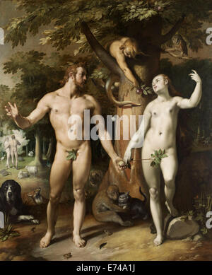 Der Fall des Menschen - von Cornelis Cornelisz van Haarlem, 1592 Stockfoto