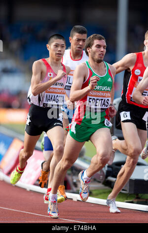 Samuel FREITAS & Daisuke NAKAGAWA, Männer 1500m T20, 2014 IPC Sainsbury Birmingham Grand Prix, Alexander Stadium, UK Stockfoto