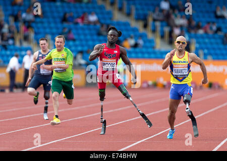 Regas Wald & Atsushi YAMAMOTO, Herren 200m T42, 2014 IPC Sainsbury-Birmingham-Grand-Prix, Alexander Stadium, UK Stockfoto