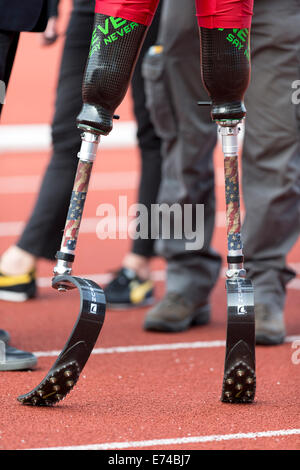 Regas Herren 200m T42, 2014 IPC Sainsbury-Birmingham-Grand-Prix, Alexander Stadium, Wald, UK Stockfoto