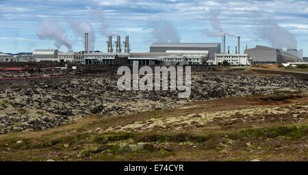 Geothermische Kraftwerk Svartsengi in der Blue Lagoon Island Stockfoto