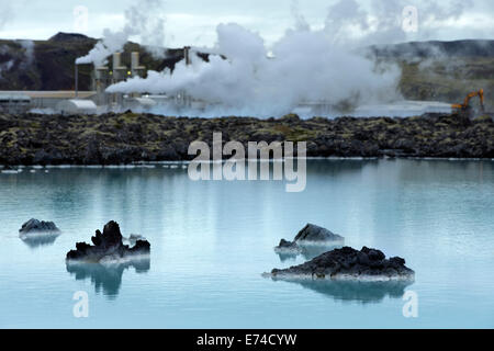 Geothermische Kraftwerk Svartsengi in der Blue Lagoon Island Stockfoto