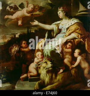 Allegorie der Großmut; Luca Giordano, Italienisch (Neapolitaner), 1634-1705; ca. 1670; Öl auf Leinwand Stockfoto