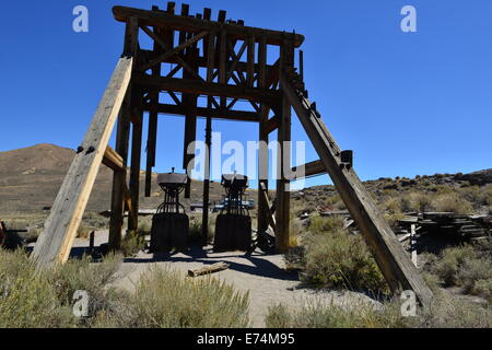 Bodie ist eine Geisterstadt Bodie Hügel östlich der Sierra Nevada Bergkette in Mono County, Kalifornien, USA Stockfoto