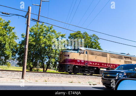 Das Napa Valley Wine Train nahe Yountville, Kalifornien Stockfoto