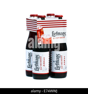 Liefmans "On The Rocks" belgischen fruchtig Kriek Bier Flaschen. Stockfoto