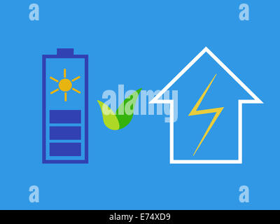 Solar-Akku als Energiequelle eco Stockfoto