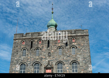 Rosenkrantz Turm Bergen Norwegen Europa. Stockfoto