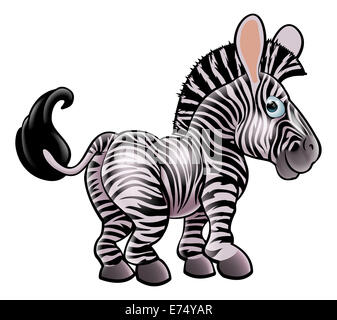 Ein Beispiel für eine glückliche niedlichen Cartoon Zebra Tier Charakter Stockfoto