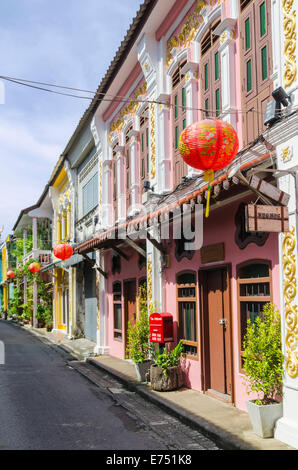 Bunte Soi Rommanee in der Altstadt von Phuket, Phuket, Thailand Stockfoto