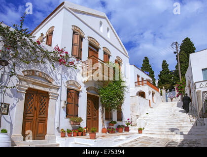 Die künstlerische Tradition der Pyrgos Dorf in Tinos Insel liegt auf der Hand in das Haus Architektur, Kykladen, Griechenland Stockfoto