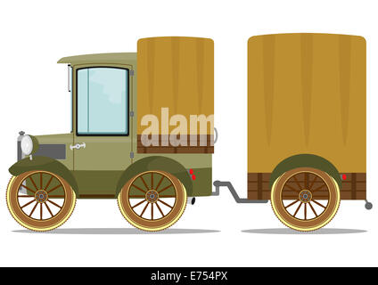 Alter Lkw und Anhänger Stockfoto
