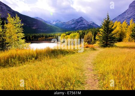 Lebendigen Farben der kanadischen Rocky Mountains im Herbst Stockfoto