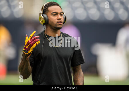 Houston, Texas, USA. 7. Sep, 2014. Washington Redskins Wide Receiver DeSean Jackson (11) erwärmt sich vor einem NFL-Spiel zwischen den Houston Texans und die Washington Redskins NRG-Stadion in Houston, TX am 7. September 2014. Bildnachweis: Trask Smith/ZUMA Draht/Alamy Live-Nachrichten Stockfoto