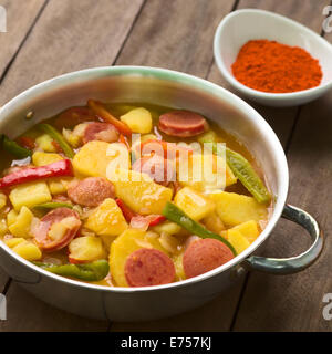 Ungarische Gericht namens Paprikas Krumpli (Kartoffel mit Paprika) Stockfoto