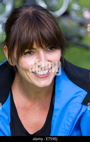 Davina McCall bei der Sky Ride Event Tour of Britain. Liverpool, Merseyside, Großbritannien, 7. September 2014. Stockfoto