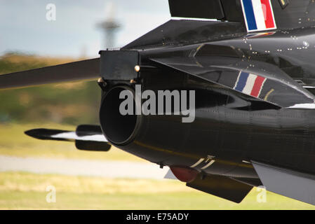 RAF Valley Auspuff eines Falken T2 schnell Jet Stockfoto