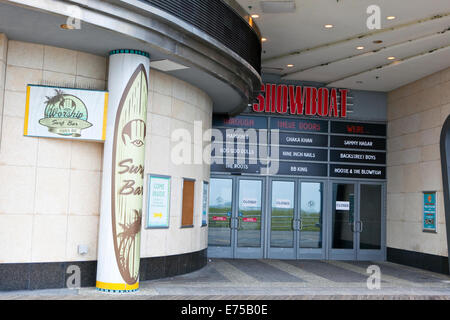 Ein Blick auf das geschlossene House of Blues und Showboat Casino and Hotel in Atlantic City, New Jersey Stockfoto