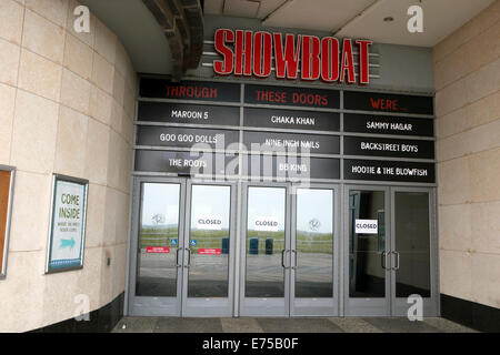 Ein Blick auf das geschlossene House of Blues und Showboat Casino and Hotel in Atlantic City, New Jersey Stockfoto