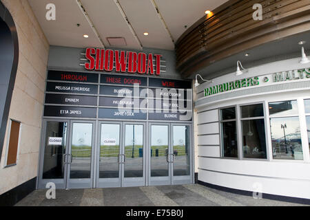 Ein Blick auf das geschlossene House of Blues und Showboat Casino and Hotel in Atlantic City, New Jersey Stockfoto